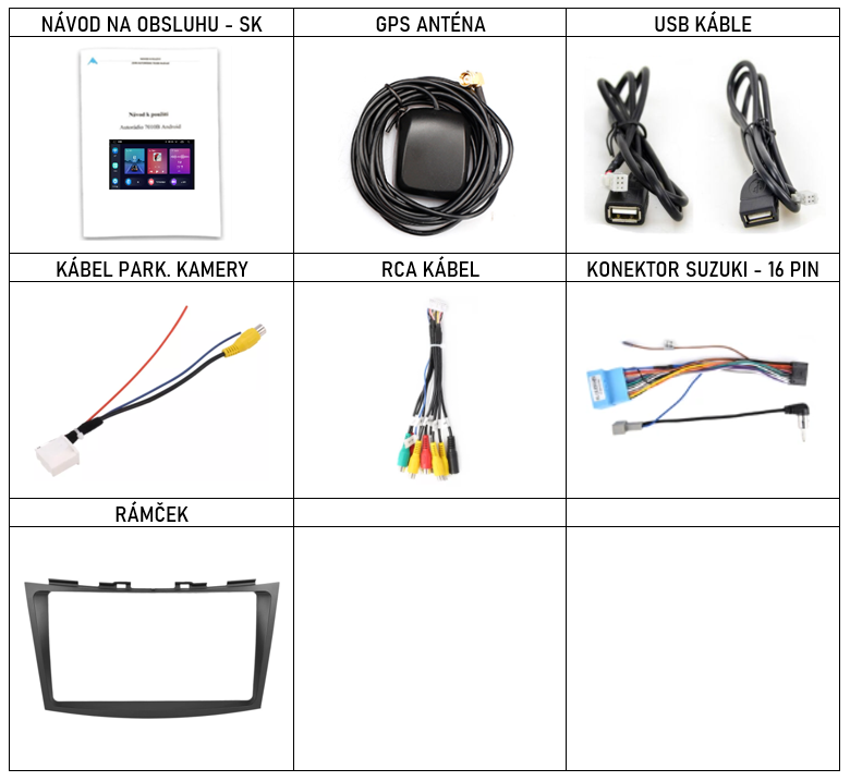 SK Prislusenstvo pre autorádio Podofo pre Suzuki Swift s CarPlay AndroidAuto - evtech.sk